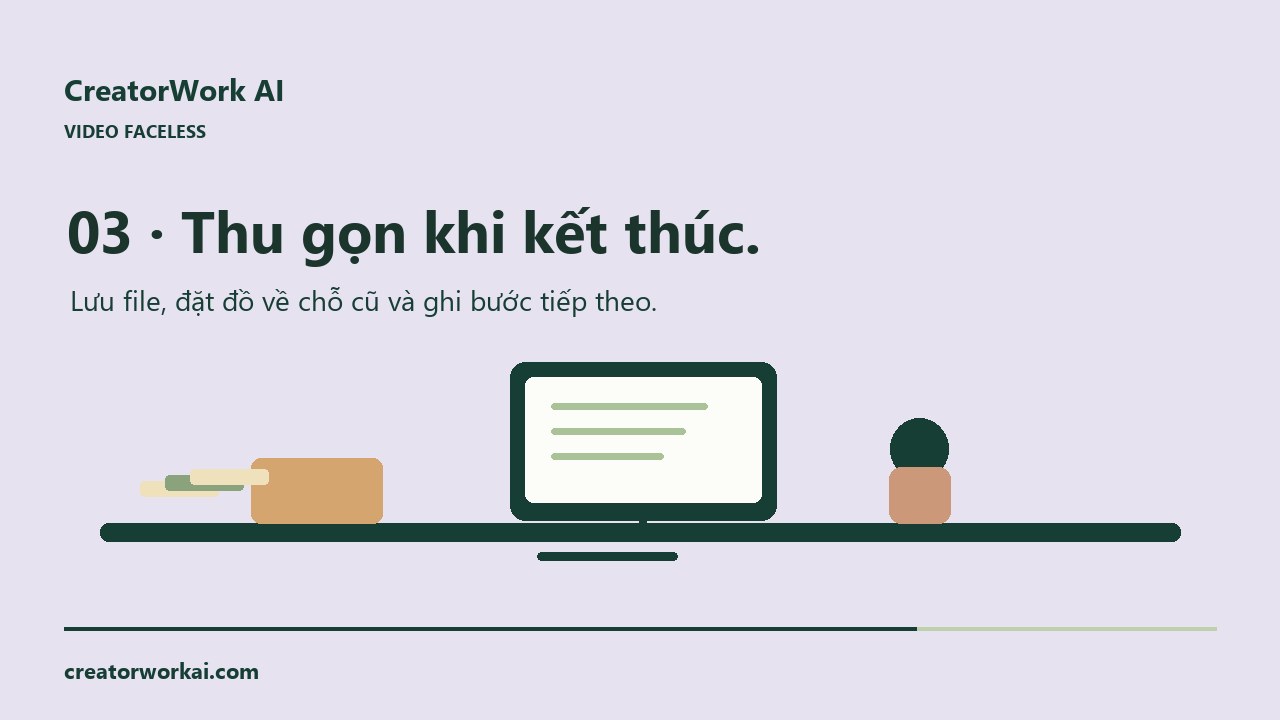 Khung hình từ dự án Góc làm việc, gọn hơn